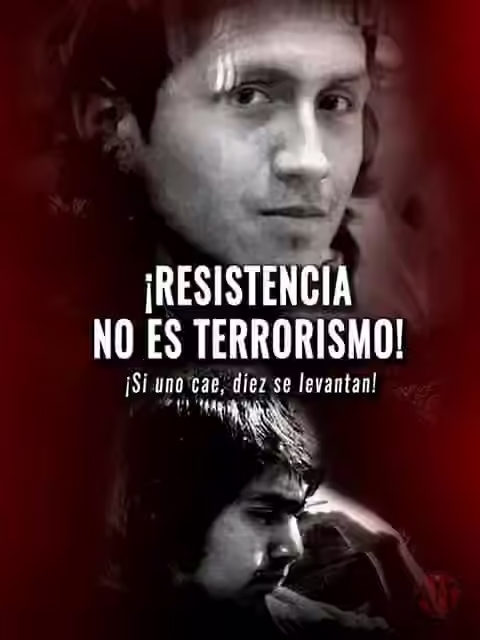 Imagen de homenaje con los retratos de Luis Marileo y Patricio González
